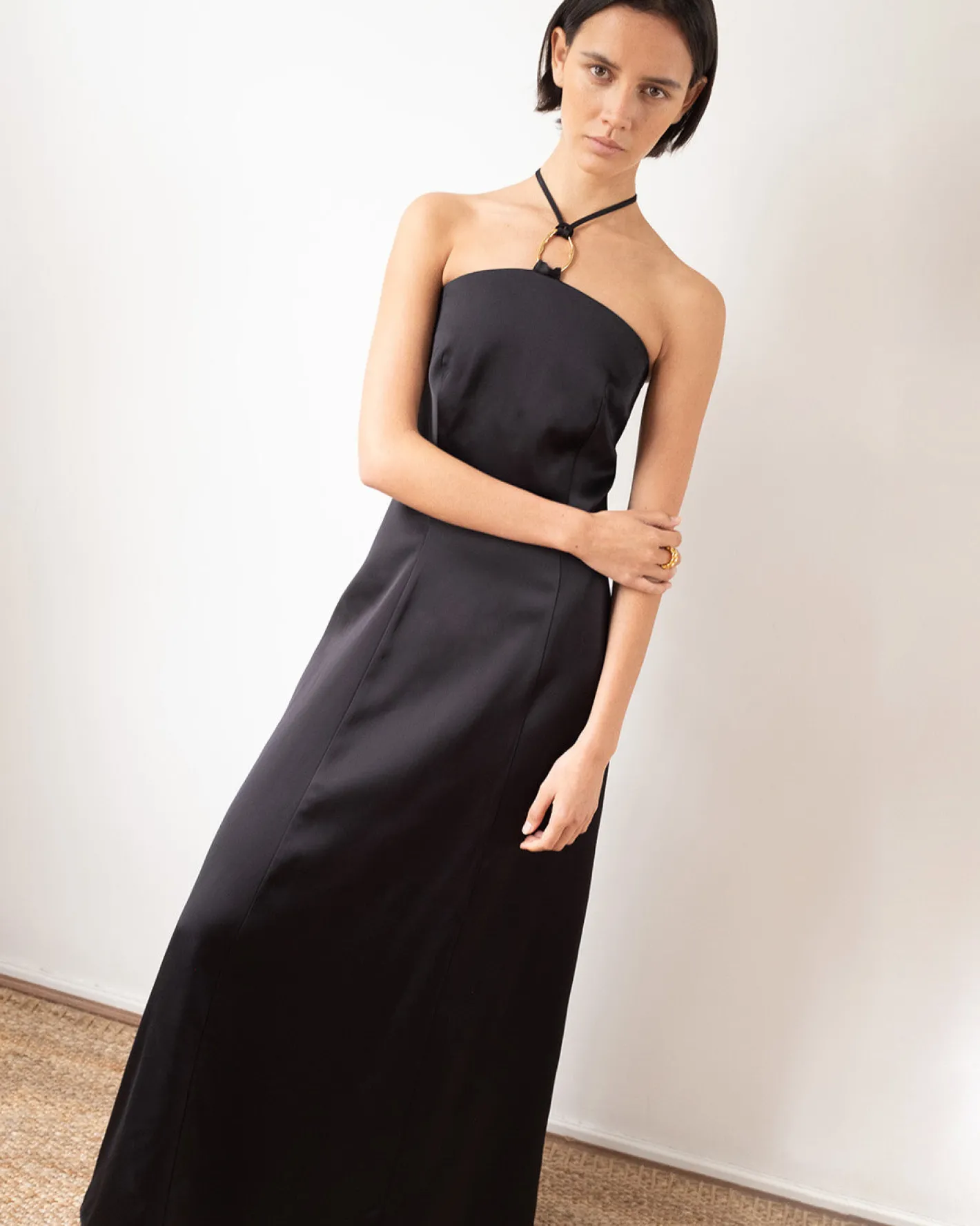 Sale Ellison Dress Duchesse Satin Black Dresses | Clothing