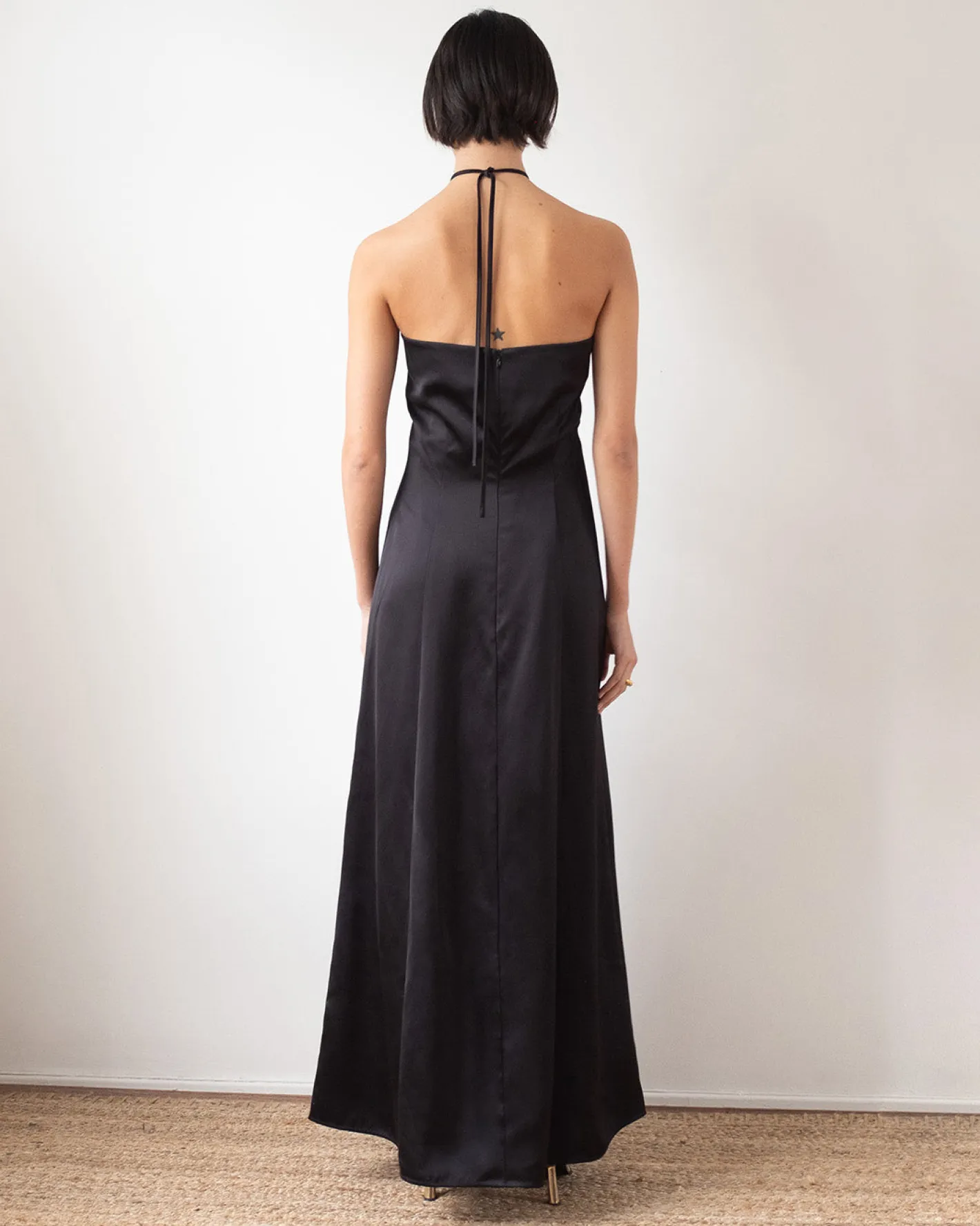 Sale Ellison Dress Duchesse Satin Black Dresses | Clothing