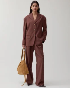 Outlet Enzo Blazer Wool Blend Brown Tailoring
