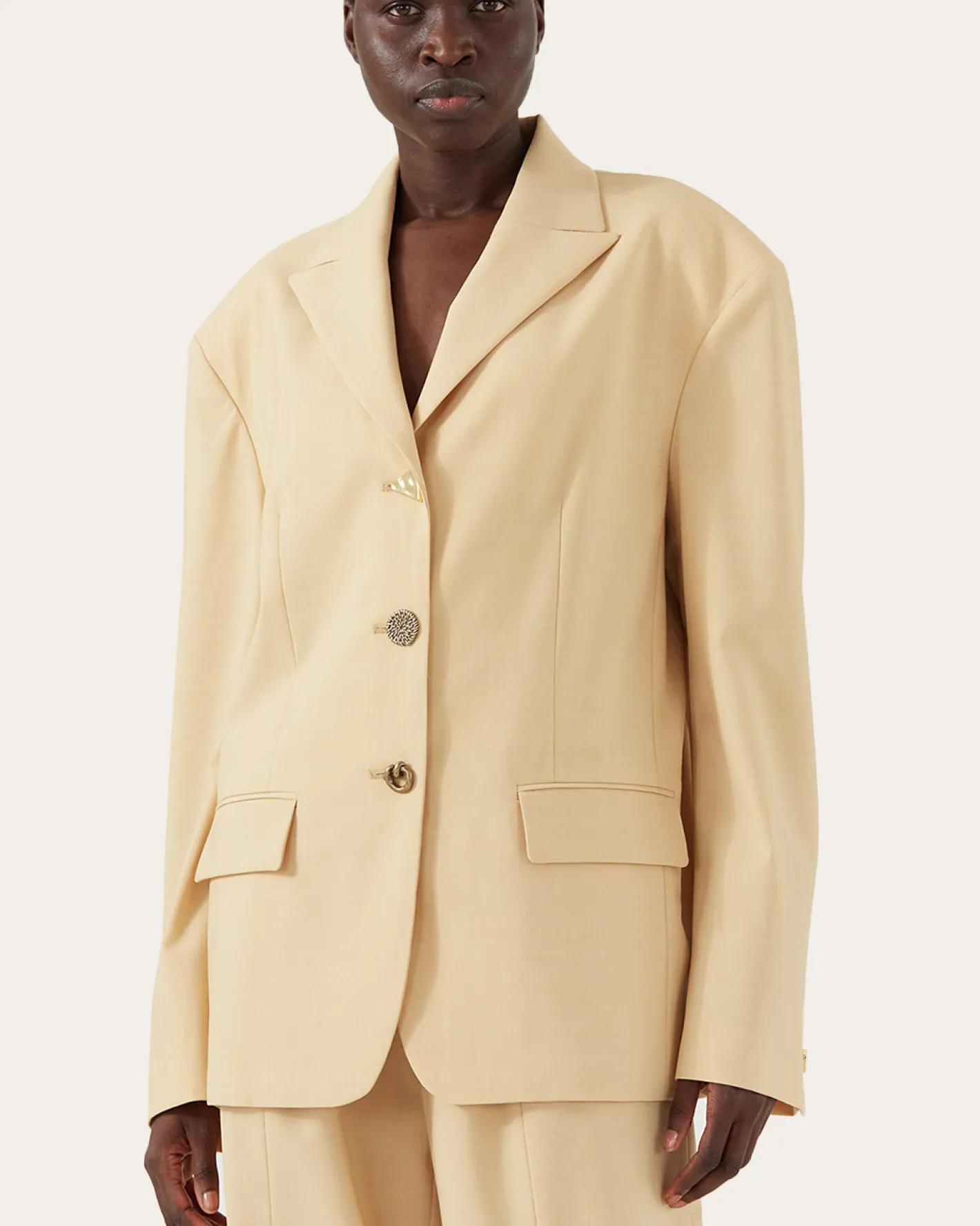 Outlet Enzo Blazer Wool Blend Shortbread Tailoring | Jackets