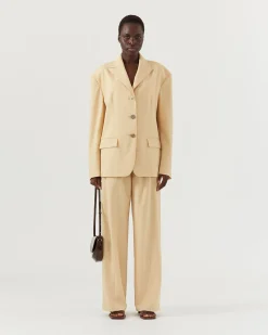 Outlet Enzo Blazer Wool Blend Shortbread Tailoring | Jackets