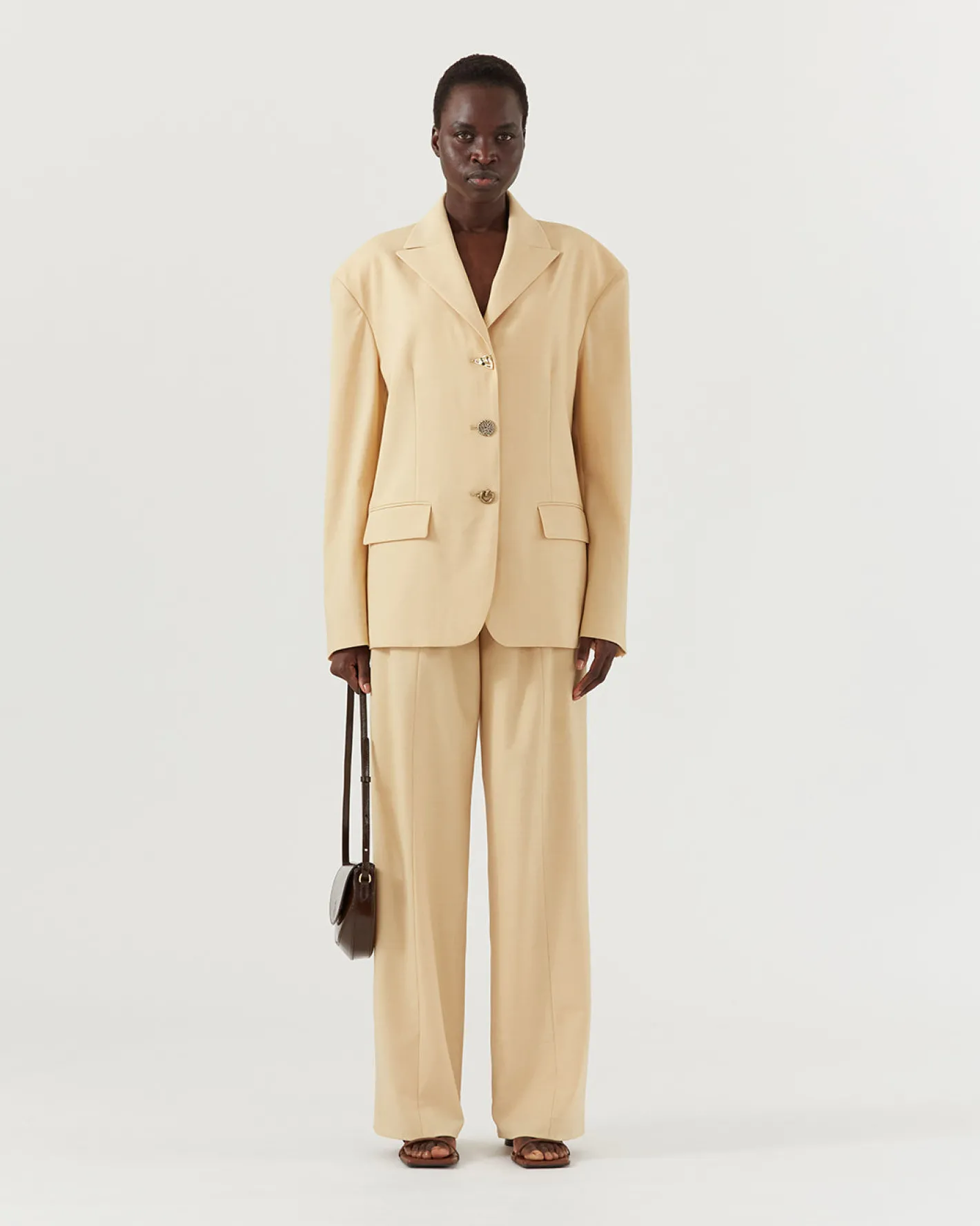 Outlet Enzo Blazer Wool Blend Shortbread Tailoring | Jackets