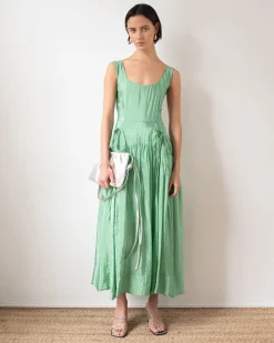 Outlet Erica Dress Viscose Blend Jade Dresses | Clothing
