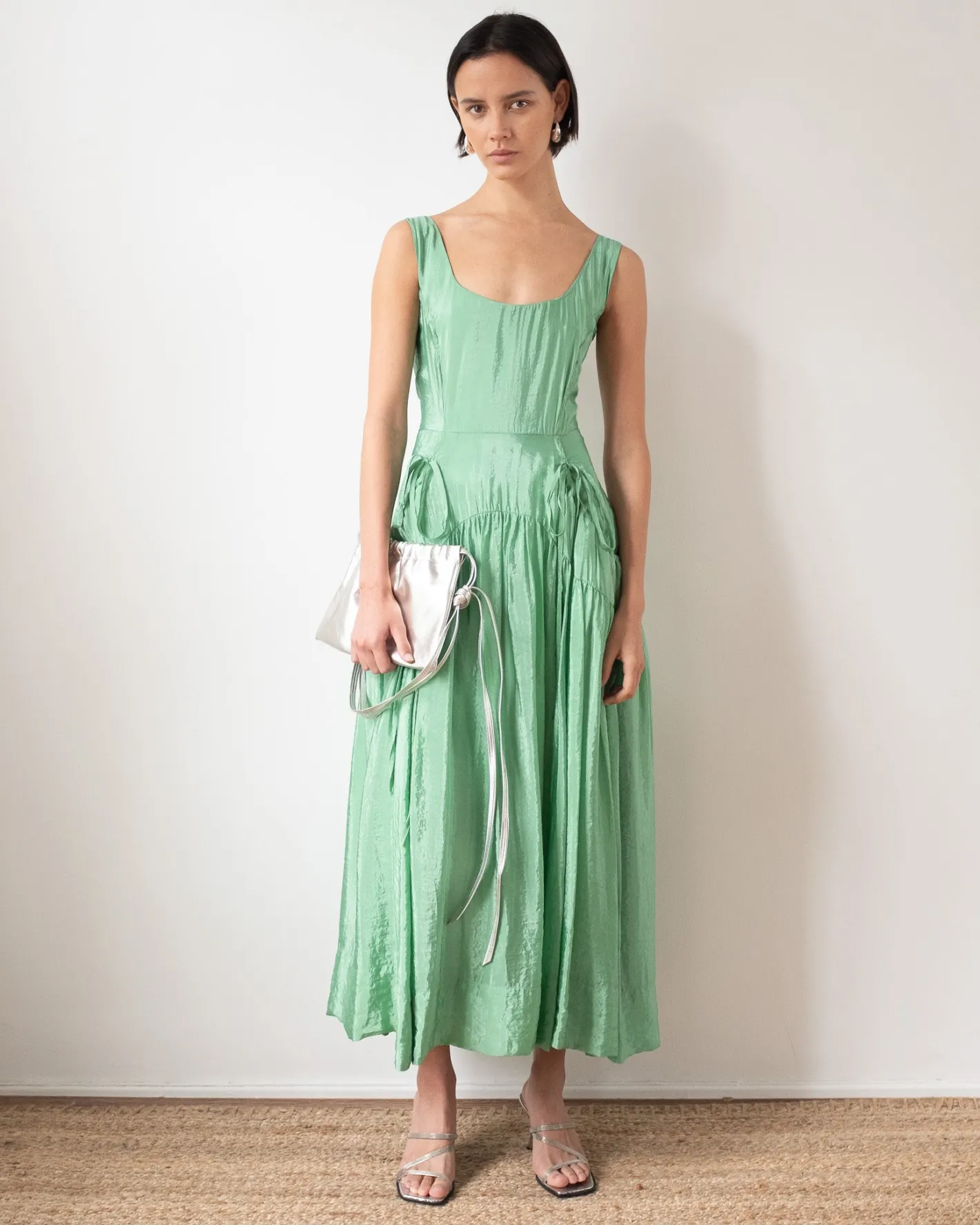 Outlet Erica Dress Viscose Blend Jade Dresses | Clothing