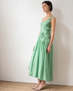 Outlet Erica Dress Viscose Blend Jade Dresses | Clothing