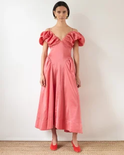 Outlet Erin Dress Viscose Blend Taffeta Pink Dresses | Clothing