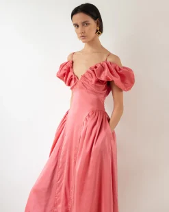 Outlet Erin Dress Viscose Blend Taffeta Pink Dresses | Clothing