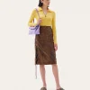 Discount Erin Skirt Faux Leather Croc Brown Skirts