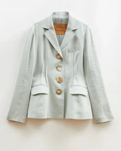 Best Etta Jacket Viscose Linen Blend Blue Tailoring | Jackets