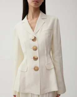 Outlet Etta Jacket Viscose Off-White Tailoring | Jackets