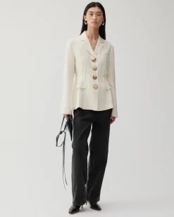 Outlet Etta Jacket Viscose Off-White Tailoring | Jackets