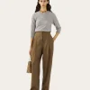 Sale Eunah Trousers Wool Blend Olive Trousers | Tailoring