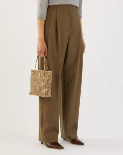 Sale Eunah Trousers Wool Blend Olive Trousers | Tailoring