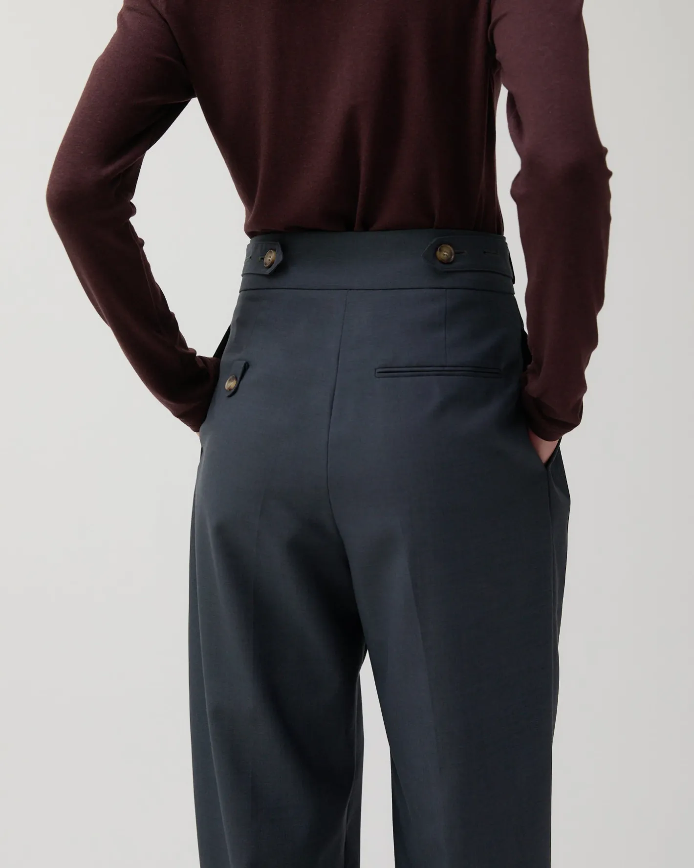 Online Eunah Trousers Wool Blend Suiting Slate Trousers | Tailoring