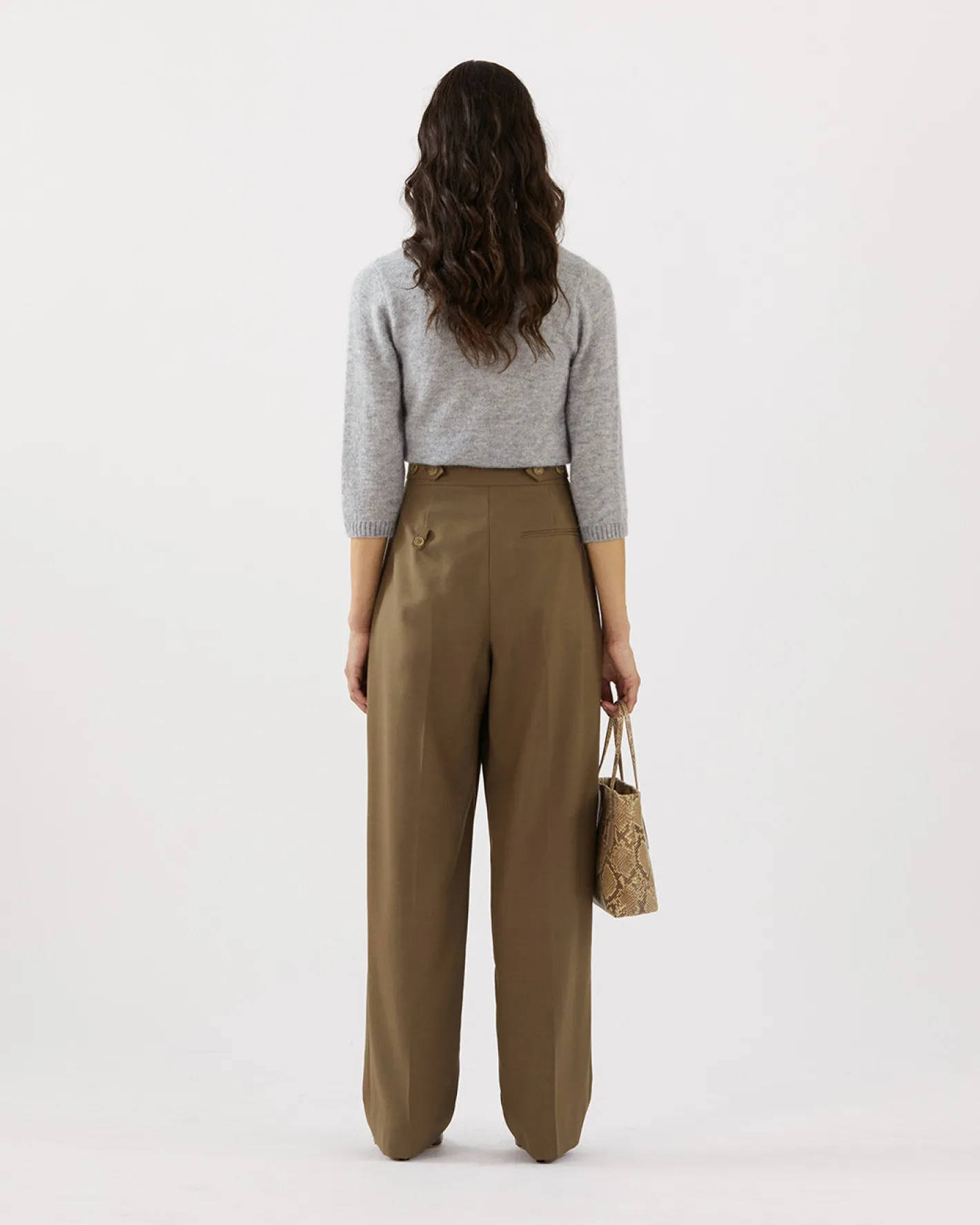 Sale Eunah Trousers Wool Blend Olive Trousers | Tailoring