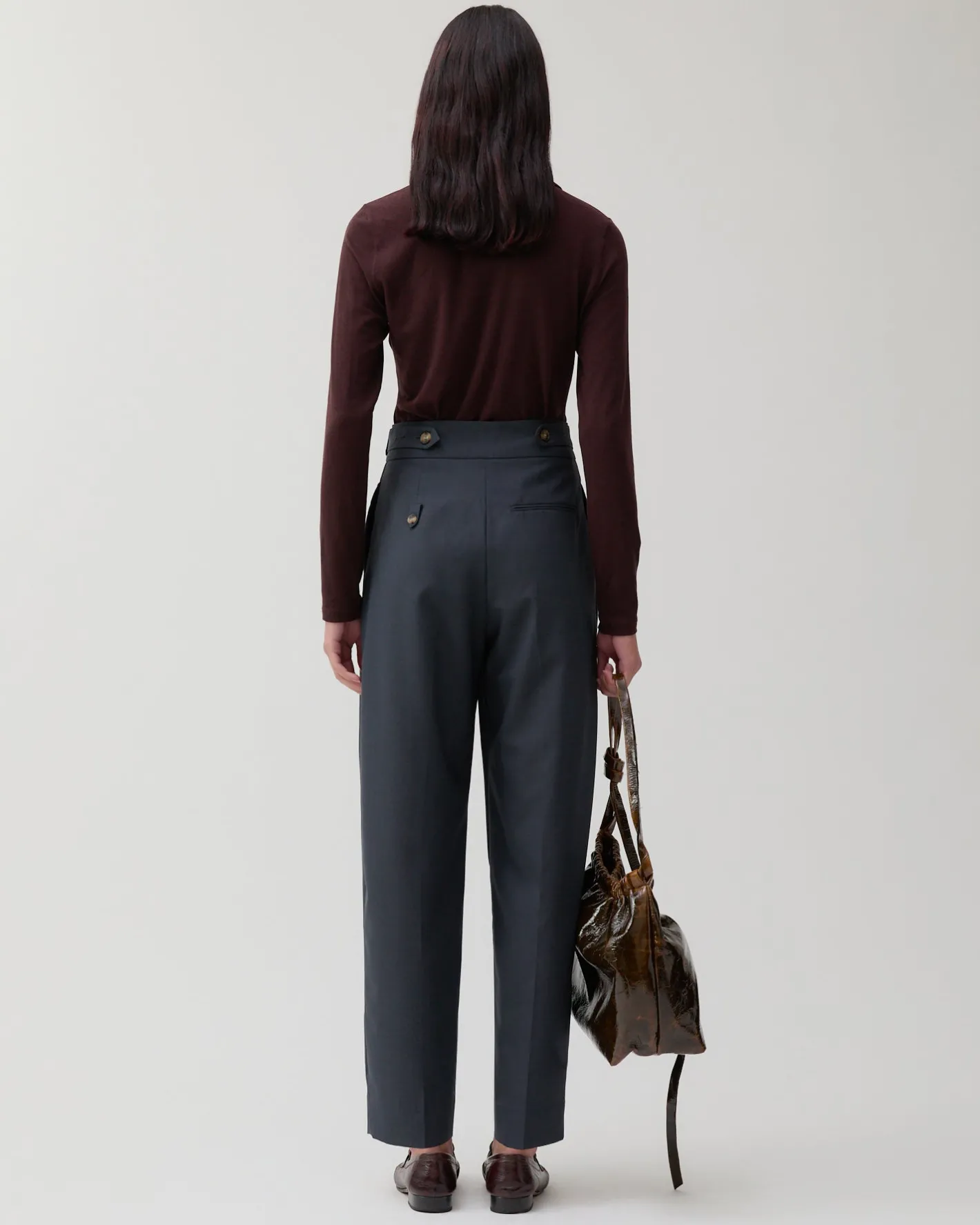 Online Eunah Trousers Wool Blend Suiting Slate Trousers | Tailoring