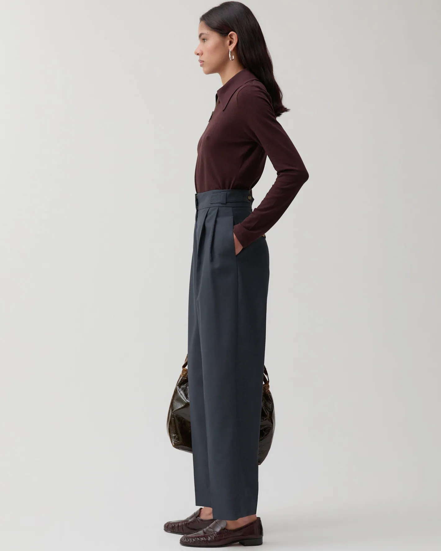 Online Eunah Trousers Wool Blend Suiting Slate Trousers | Tailoring