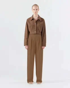Sale Eunah Trousers Wool Blend Olive Trousers | Tailoring