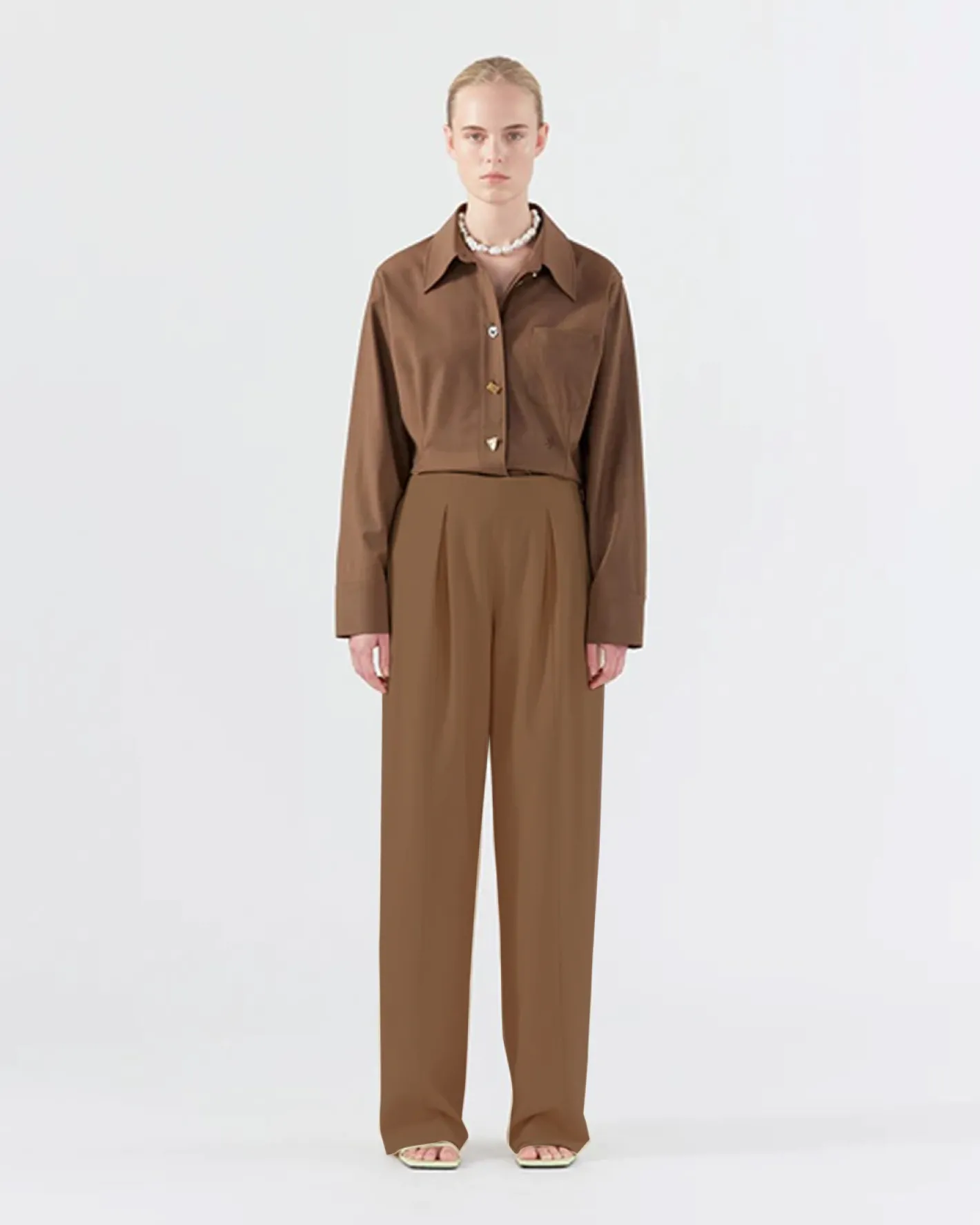 Sale Eunah Trousers Wool Blend Olive Trousers | Tailoring