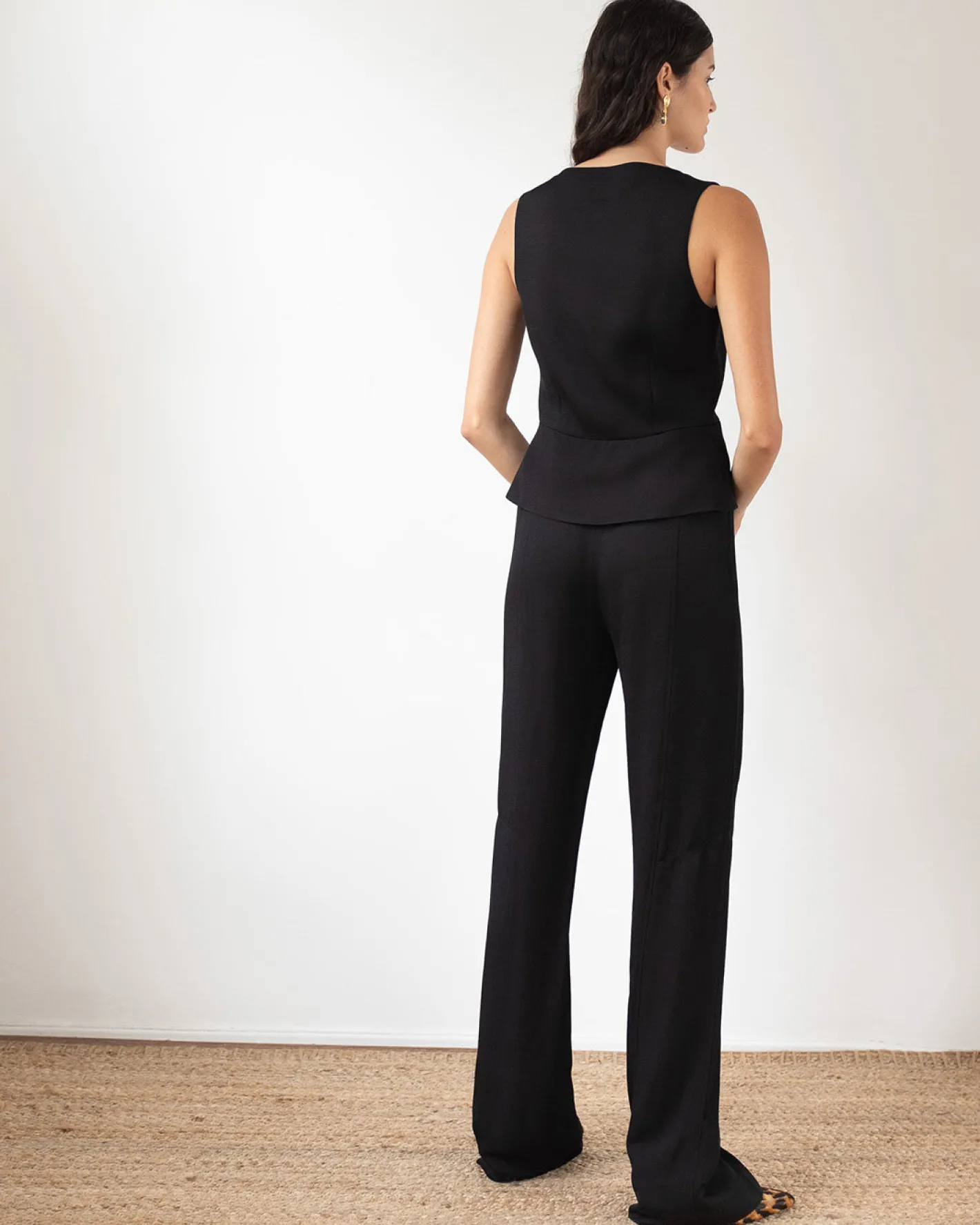 Sale Eunice Vest Crepe Twill Viscose Black Shirts & Blouses | Tailoring