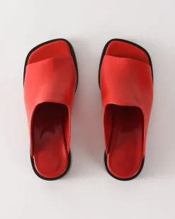 Fashion Flat Mule Leather Rosso Flats