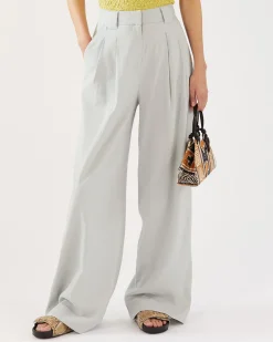 Sale Freya Trousers Viscose Linen Blend Blue Trousers | Tailoring