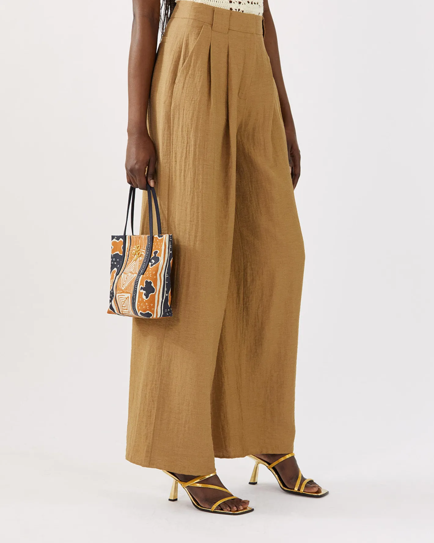 Sale Freya Trousers Viscose Linen Blend Caramel Trousers | Tailoring