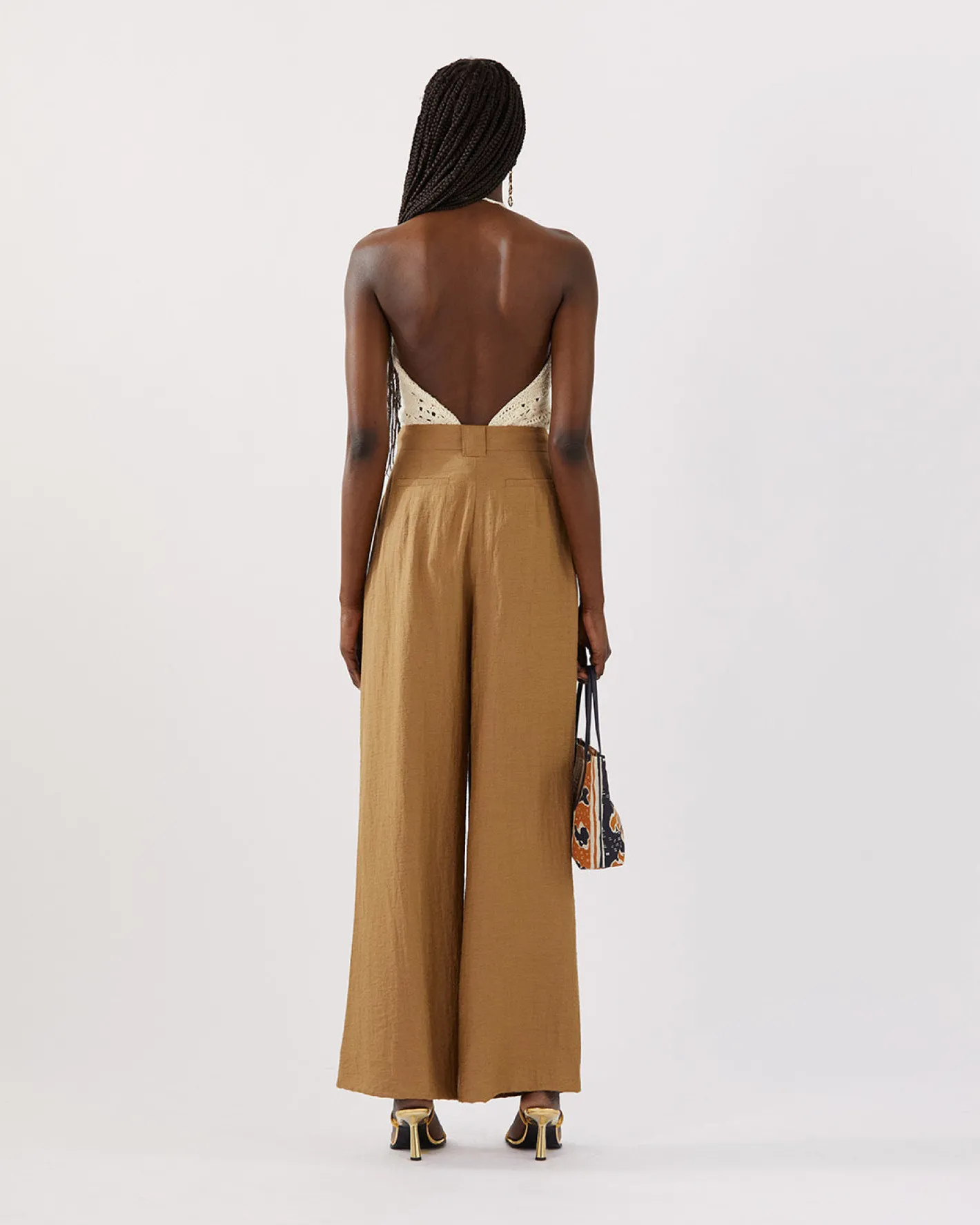 Sale Freya Trousers Viscose Linen Blend Caramel Trousers | Tailoring