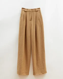 Sale Freya Trousers Viscose Linen Blend Caramel Trousers | Tailoring