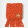 Best Fringe Scarf Bouclé Alpaca Orange Hats | Scarves