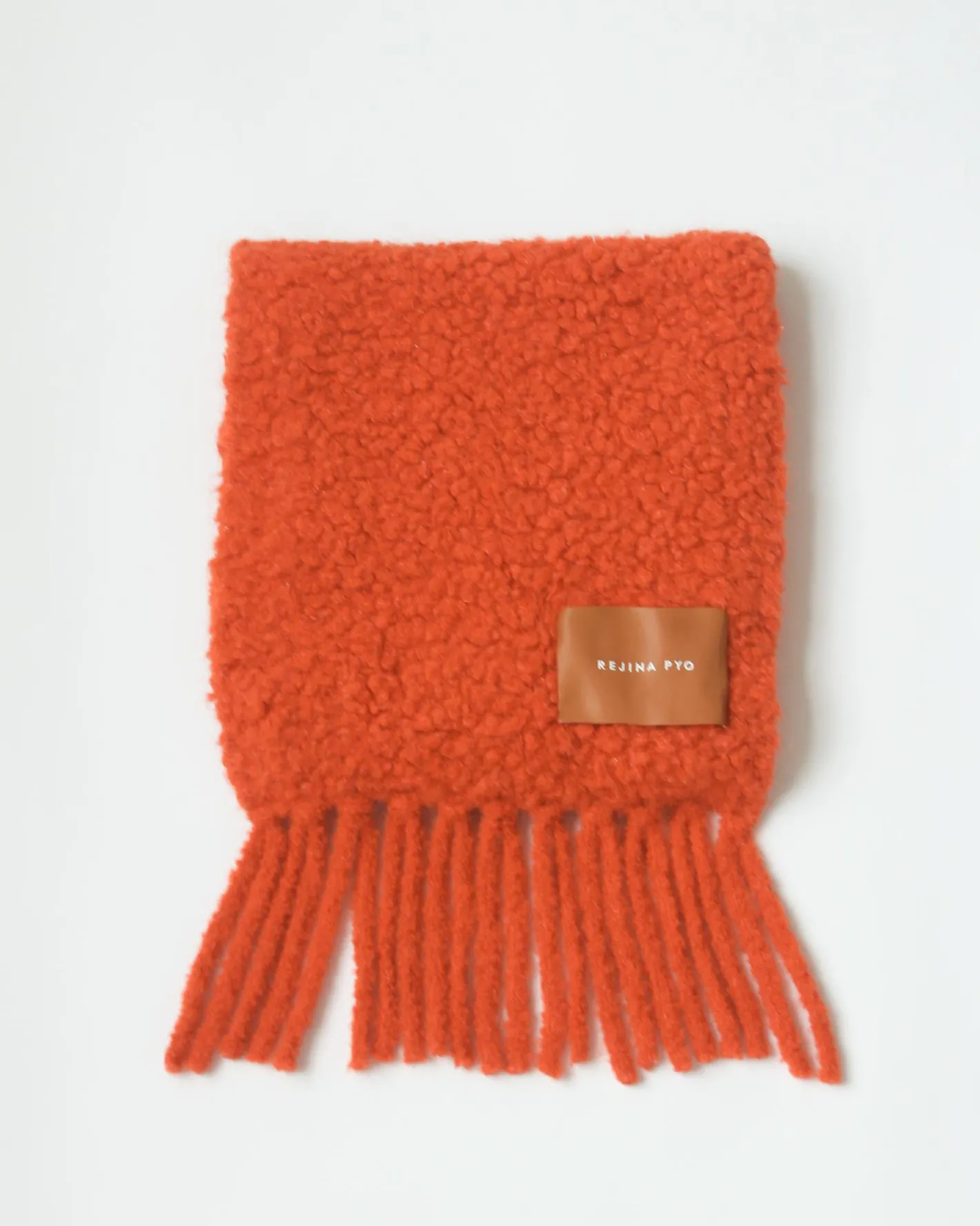 Best Fringe Scarf Bouclé Alpaca Orange Hats | Scarves