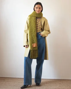 Discount Fringe Scarf Bouclé Alpaca Green Hats | Scarves