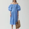 Clearance Greta Dress Organic Cotton Blue Dresses | Clothing