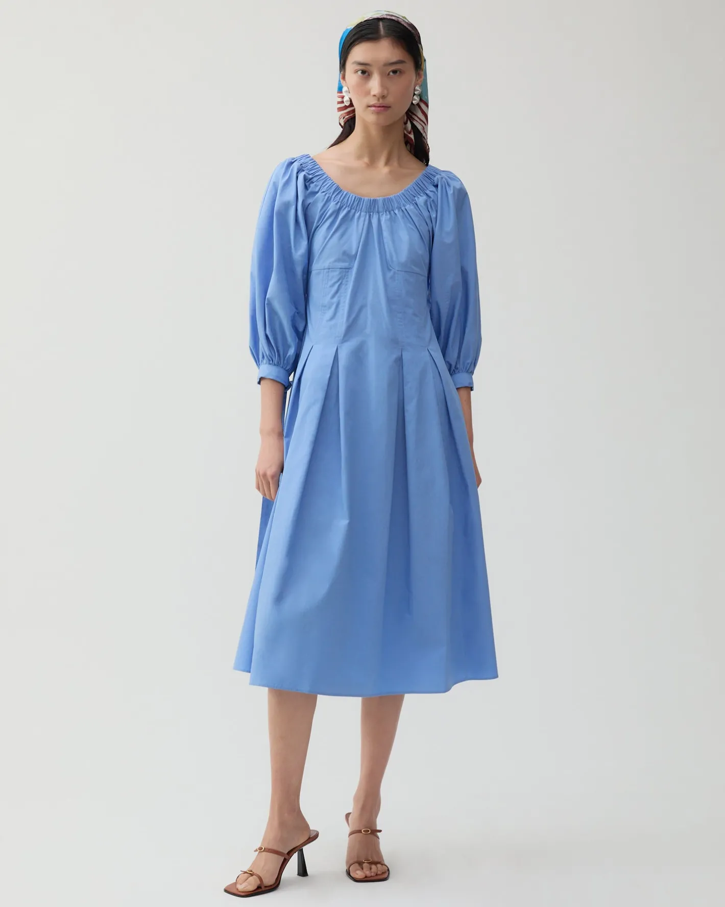Clearance Greta Dress Organic Cotton Blue Dresses | Clothing
