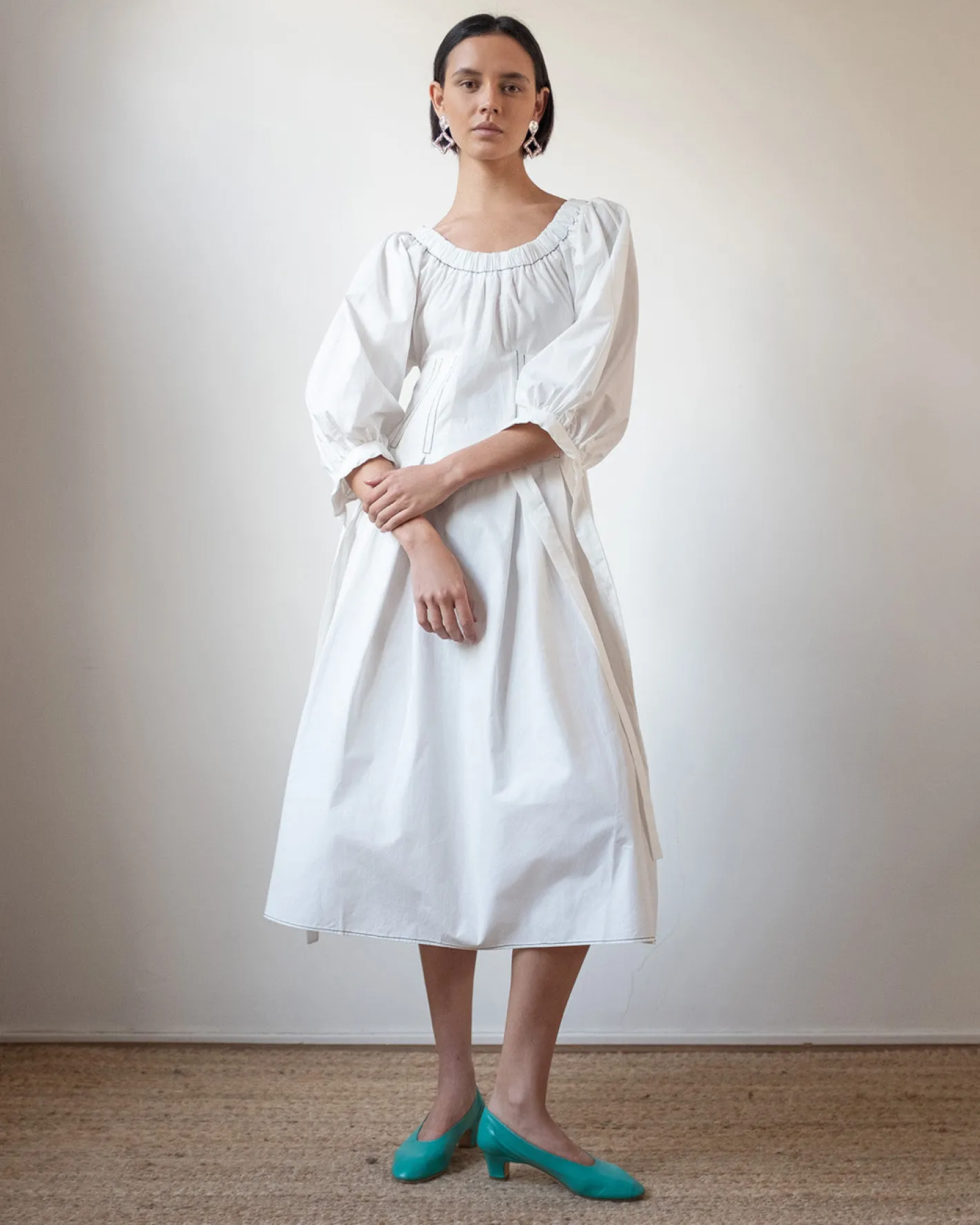Clearance Greta Dress Organic Cotton Off-White Dresses | Clothing