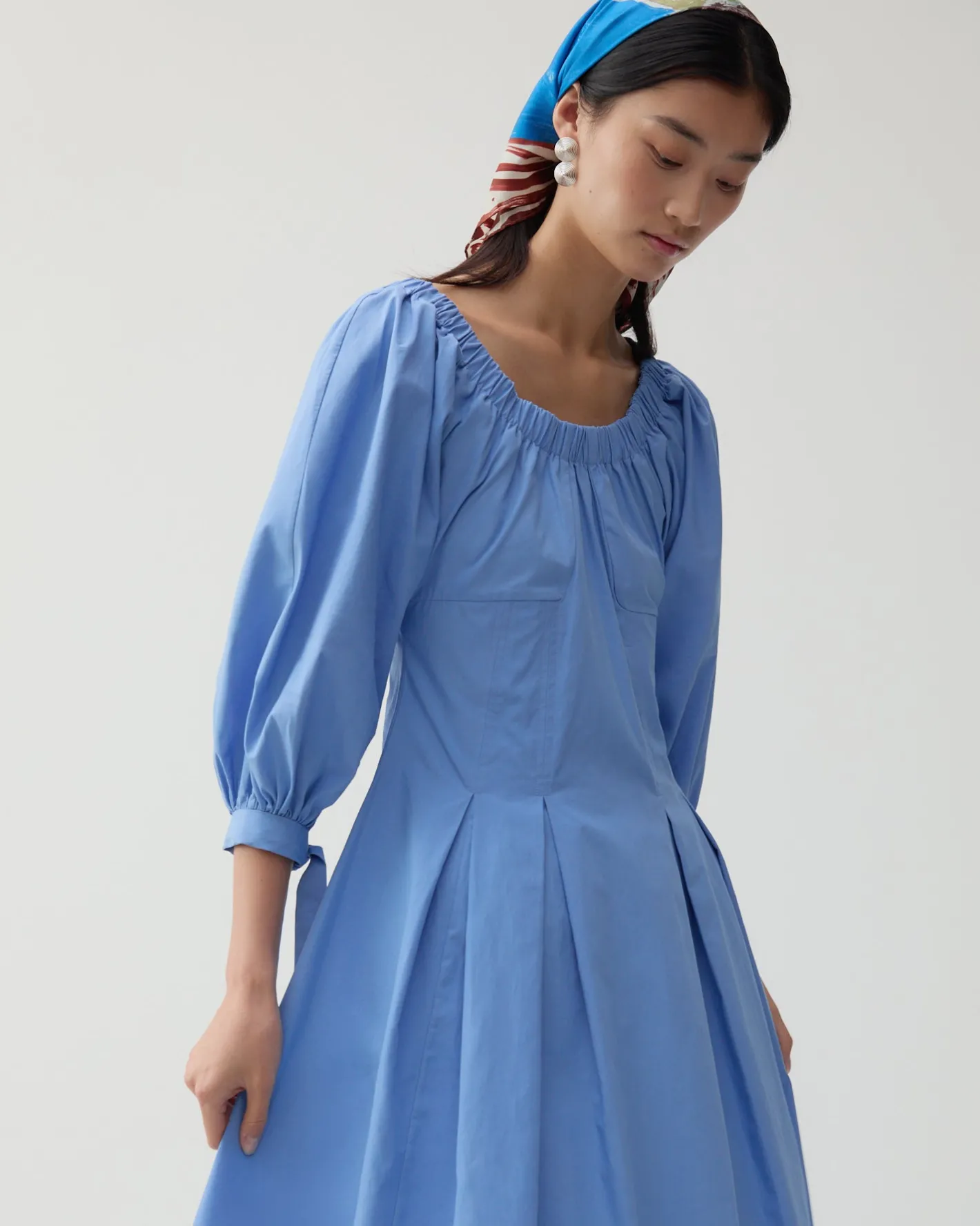 Clearance Greta Dress Organic Cotton Blue Dresses | Clothing