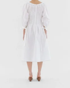 Clearance Greta Dress Organic Cotton Off-White Dresses | Clothing
