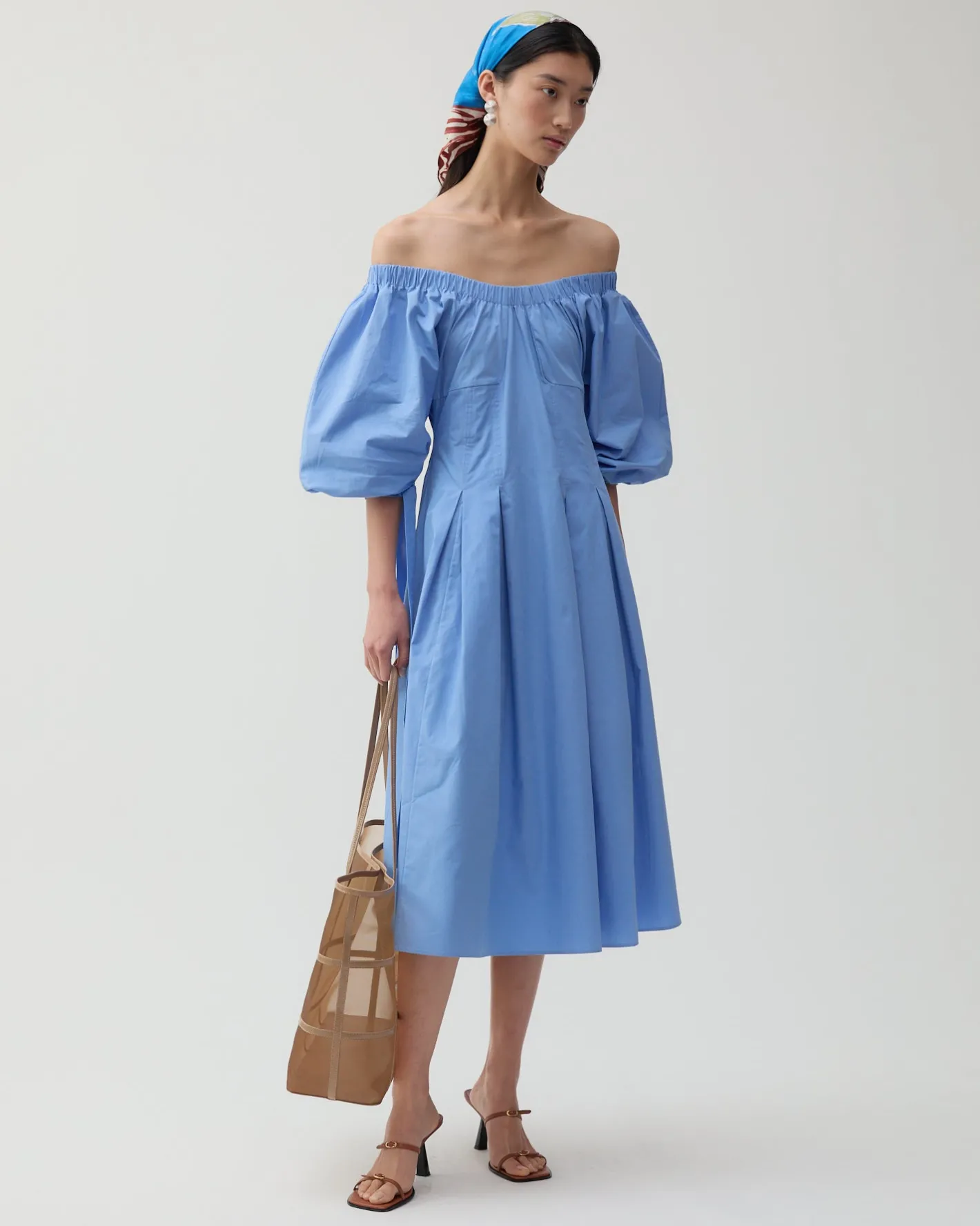 Clearance Greta Dress Organic Cotton Blue Dresses | Clothing