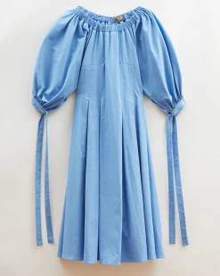 Clearance Greta Dress Organic Cotton Blue Dresses | Clothing
