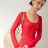 Clearance Hadley Top Lace Red T-Shirts & Tanks | Clothing