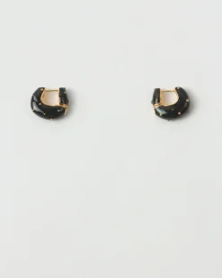 Outlet Iris Hoop Earrings Gold Plated and Enamel Earrings