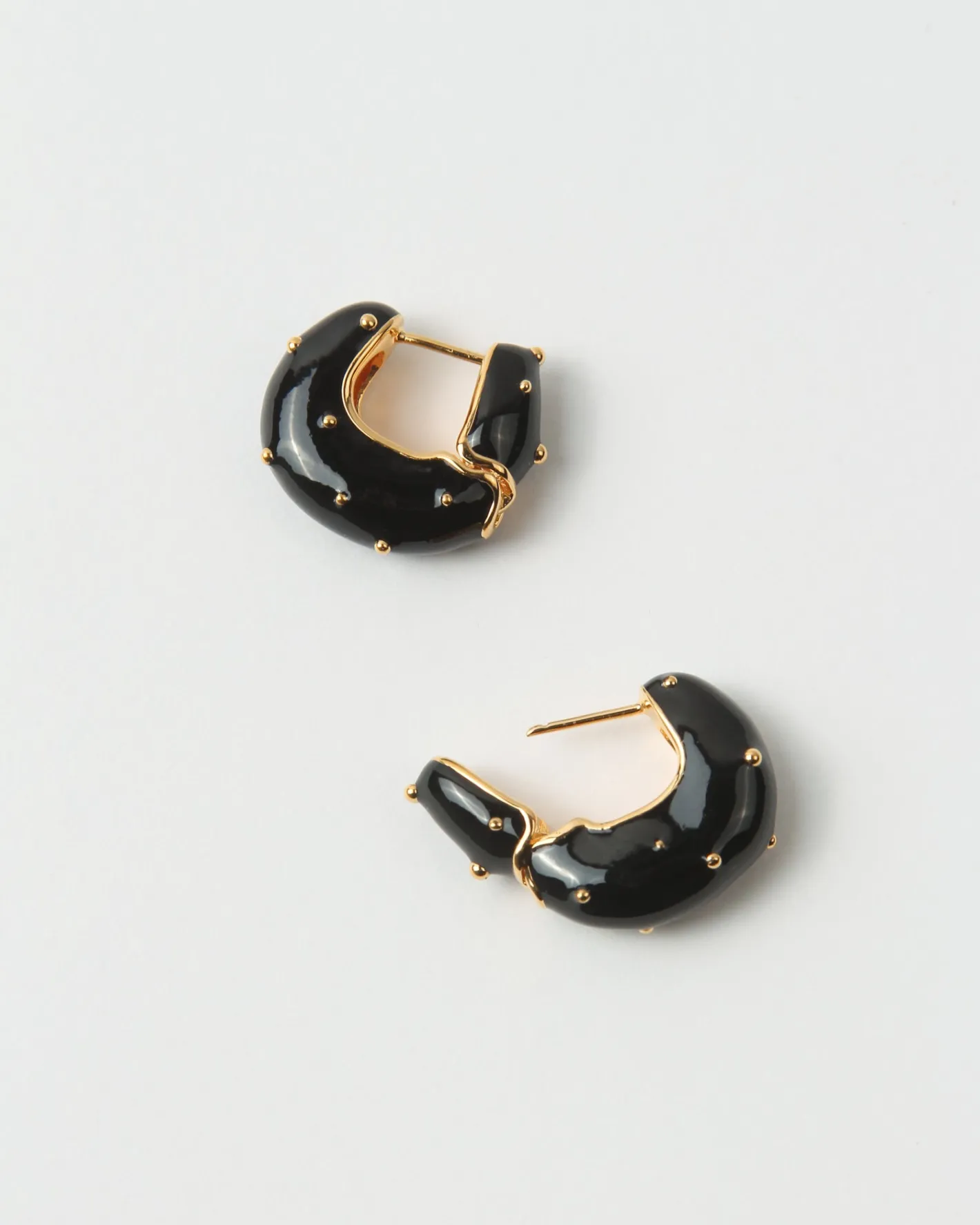 Outlet Iris Hoop Earrings Gold Plated and Enamel Earrings