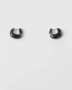 Discount Iris Hoop Earrings Silver Plated with Enamel Earrings