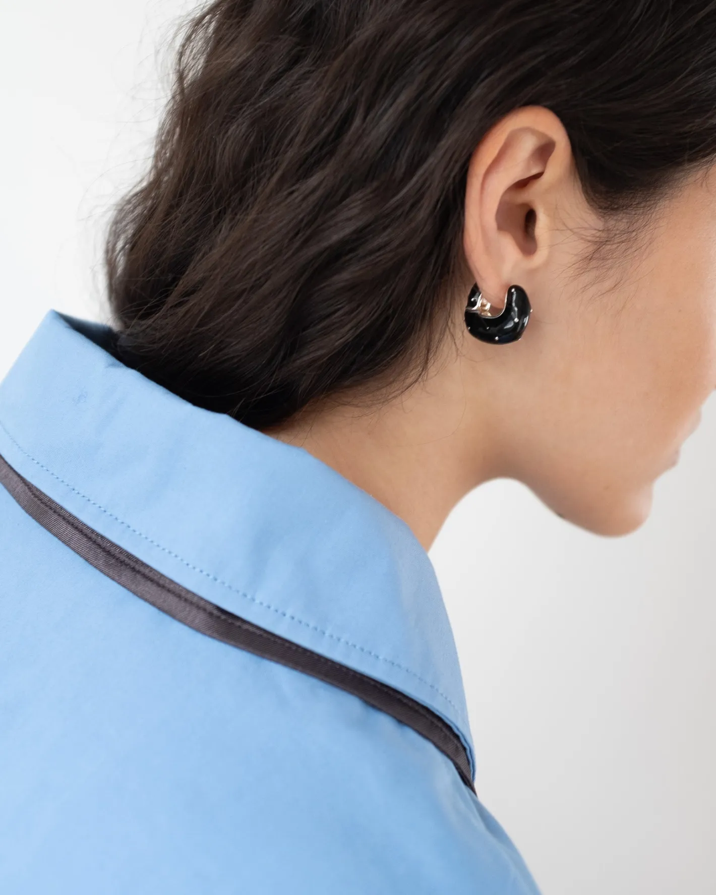 Discount Iris Hoop Earrings Silver Plated with Enamel Earrings