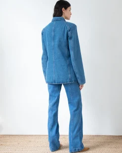 Discount Isla Blazer Organic Cotton Denim Blue Tailoring | Jackets