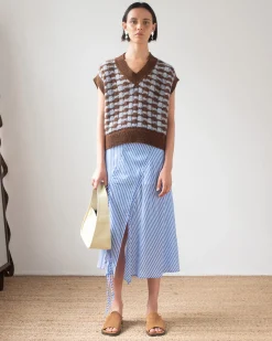 Fashion Jamie Vest Alpaca Blend Blue Knitwear | Clothing