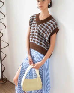 Fashion Jamie Vest Alpaca Blend Blue Knitwear | Clothing