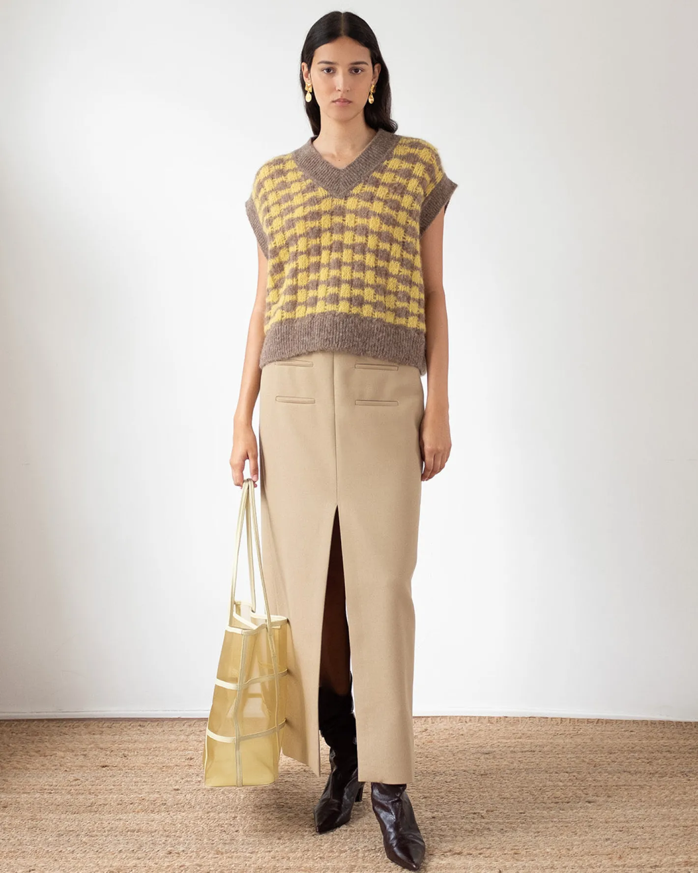 Online Jamie Vest Alpaca Blend Yellow Knitwear | Clothing