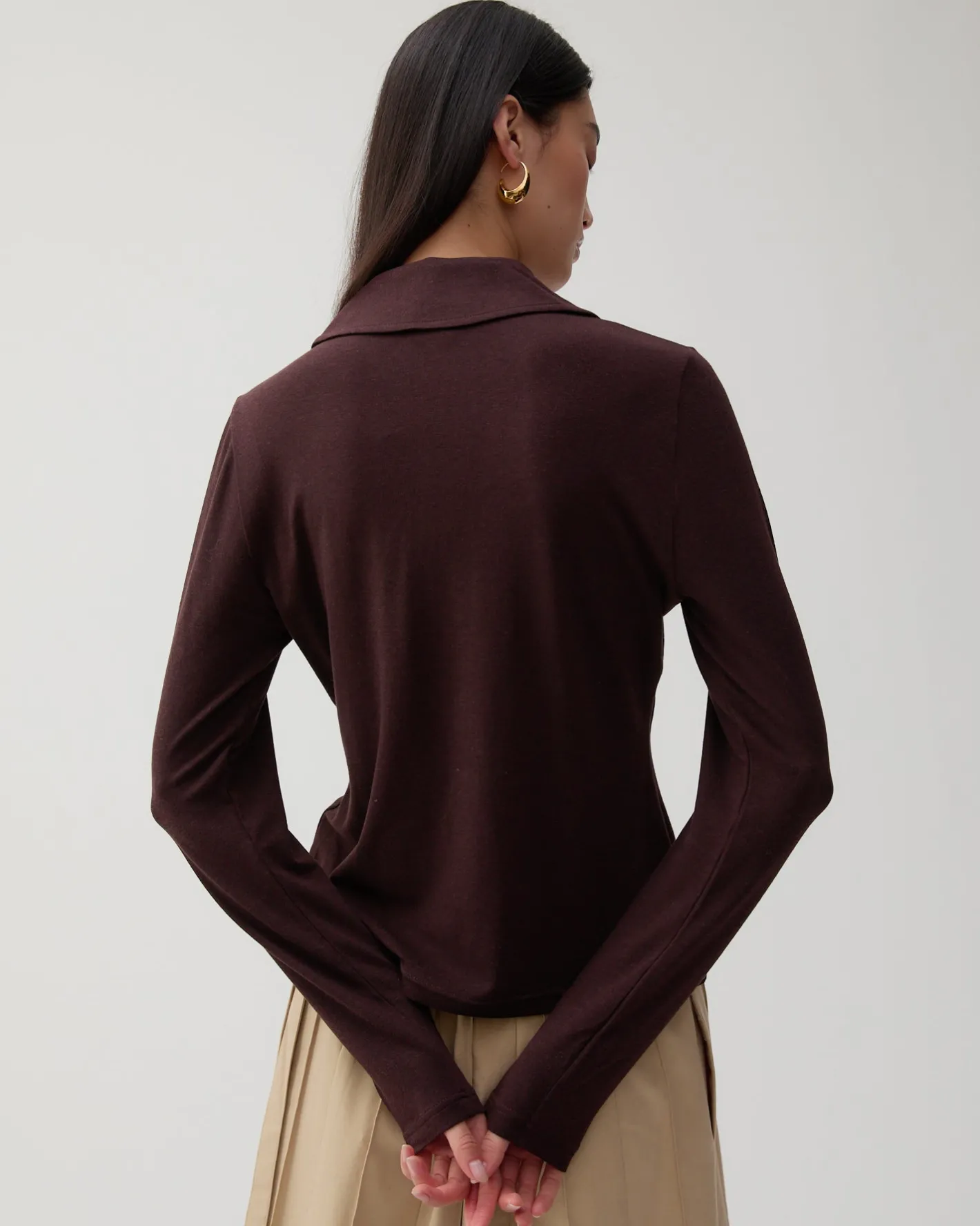 Sale Jasmine Top Tencel Cotton Blend Jersey Brown T-Shirts & Tanks | Clothing