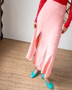 Hot Joey Skirt Crepe Viscose Pink Skirts | Clothing